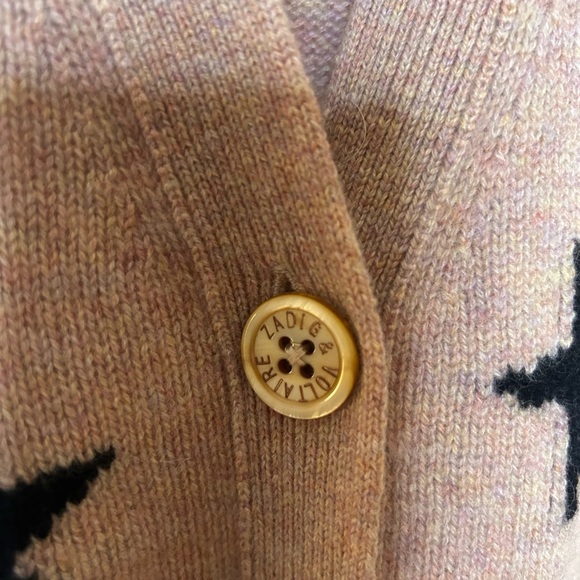 ZADIG & VOLTAIRE MIRKA STATS CASHMERE CARDIGAN SWEATER SIZE MEDIUM - Picture 6 of 11